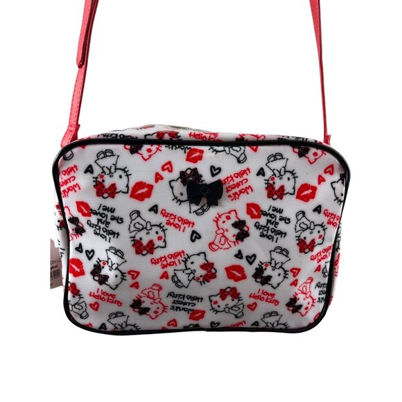 Hello Kitty Y2K All Over Character Print Purse White Red Black Crossbody Bag - Picture 1 of 15